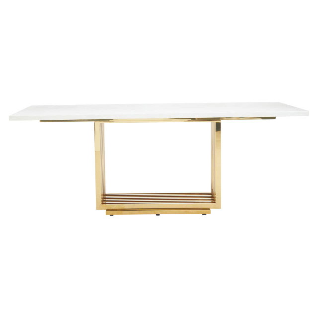premier housewares Moda Ivory White Marble Dining Table