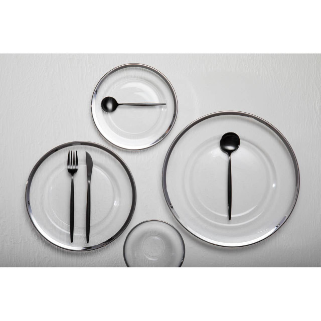 Premier Housewares Modern Retro 16 Piece Matte Black Cutlery Set