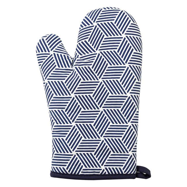 premier housewares Modern Retro White Blue Single Oven Glove
