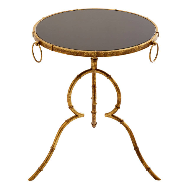 Premier Housewares Monroe Black Tempered Glass Top Accent Table