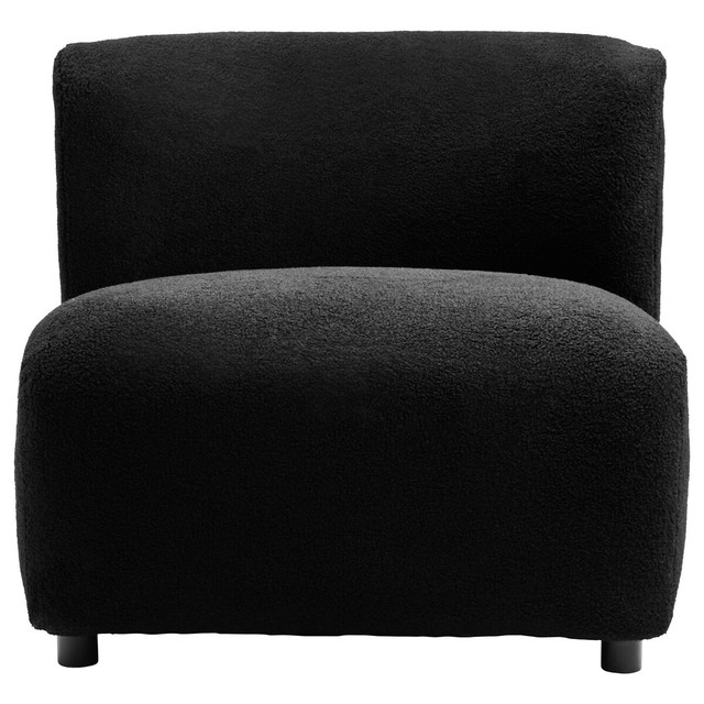 Premier Housewares Montreal Black Boucle Effect Armless Lounge Chair