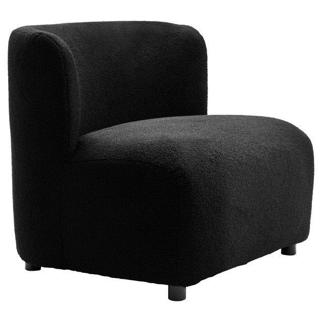 Premier Housewares Montreal Black Boucle Effect Armless Lounge Chair