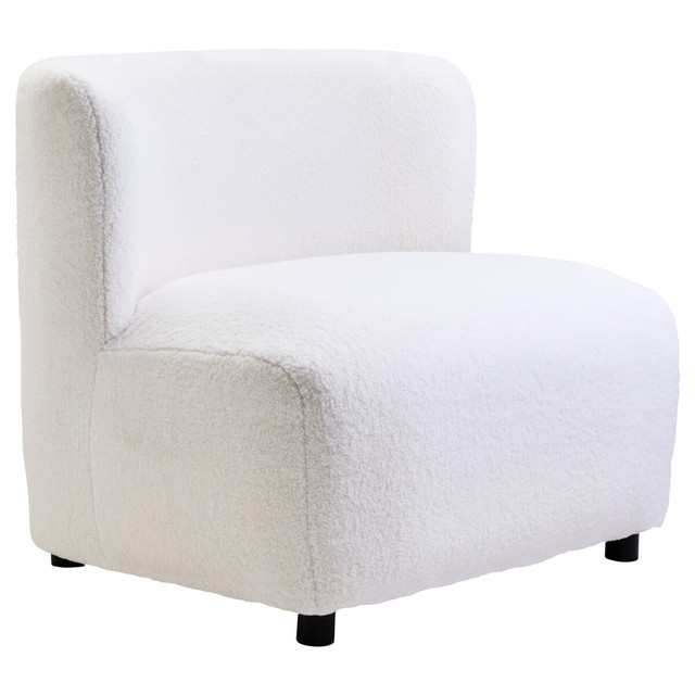 Premier Housewares Montreal Ivory Boucle Effect Armless Lounge Chair