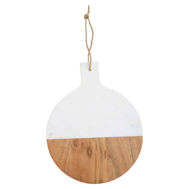Premier Housewares Monzaro Large Marble And Acacia Wood Paddle Board