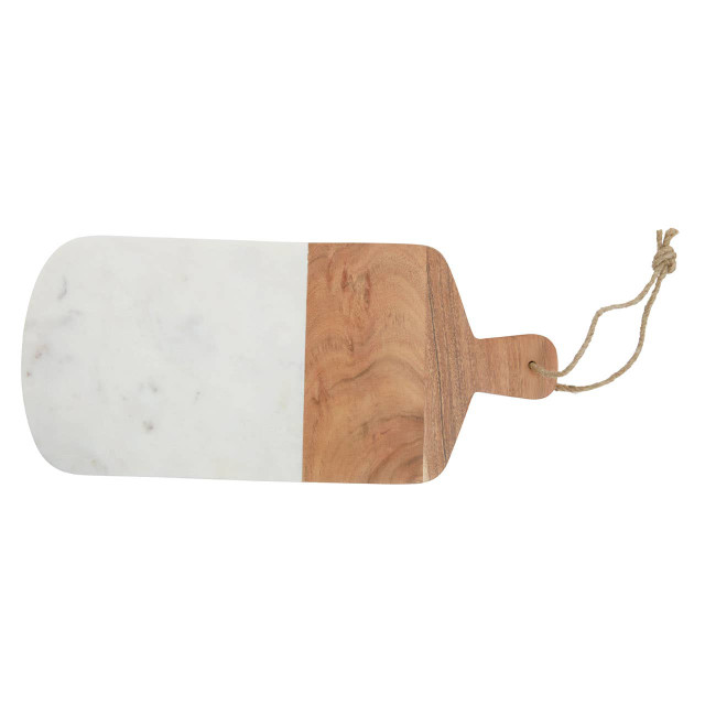 Premier Housewares Monzaro Rectangular Marble And Acacia Wood Paddle Board