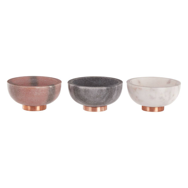 Premier Housewares Monzaro Set Of 3 Marble Dipping Bowls