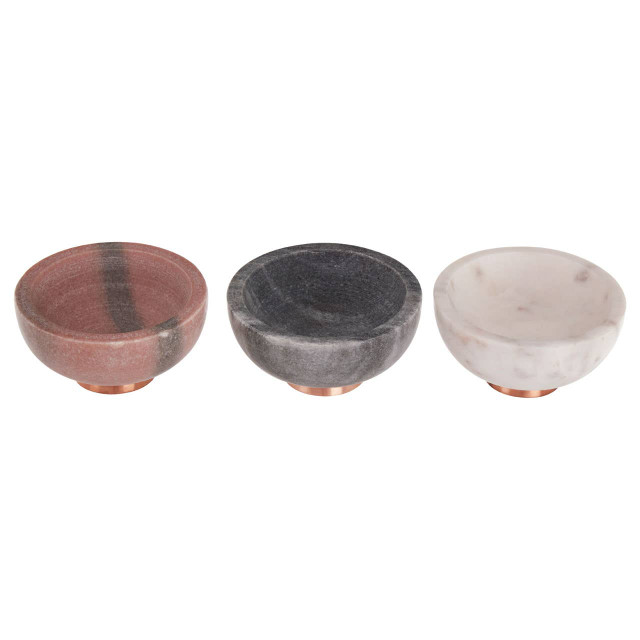 Premier Housewares Monzaro Set Of 3 Marble Dipping Bowls