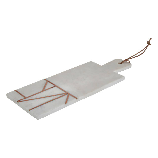 Premier Housewares Monzaro White Marble And Copper Inlay Paddle Board