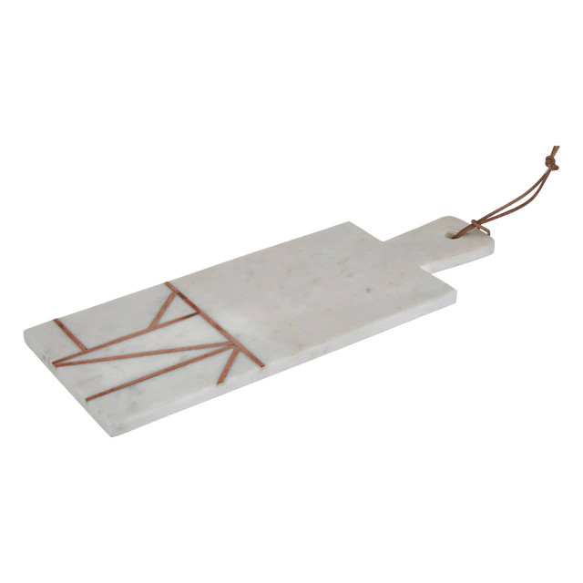Premier Housewares Monzaro White Marble And Copper Inlay Paddle Board