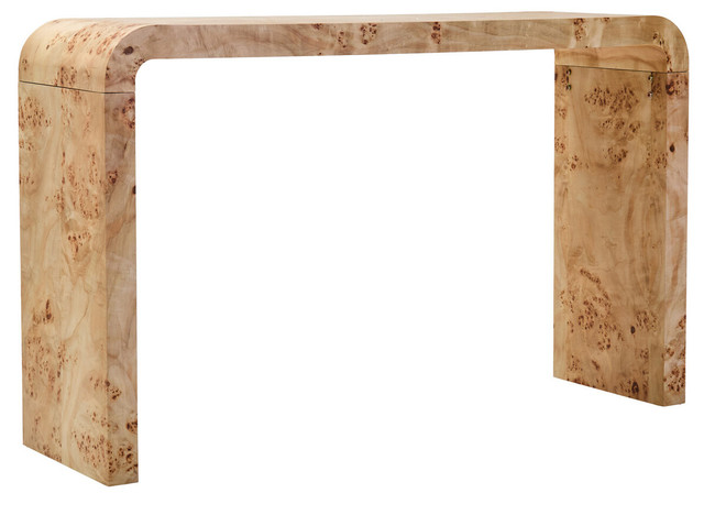 Premier Housewares Mota Burl Wood Design Curved Console Table
