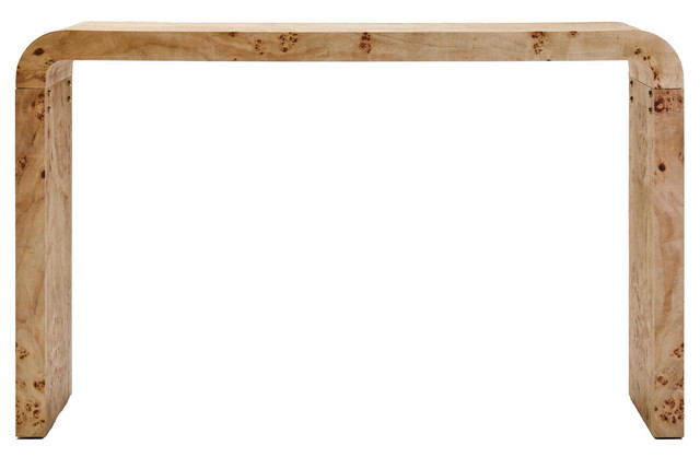 Premier Housewares Mota Burl Wood Design Curved Console Table