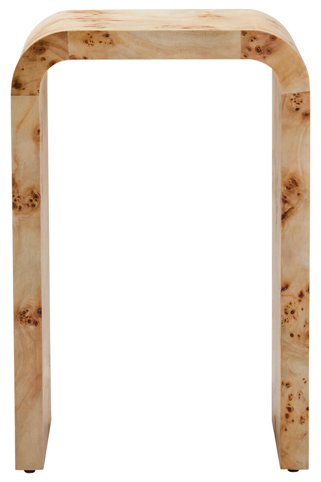 Premier Housewares Mota Burl Wood Design Curved Side Table