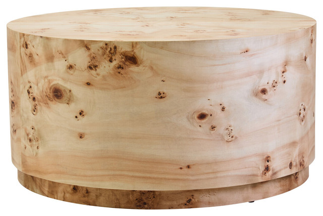 Premier Housewares Mota Burl Wood Design Round Coffee Table