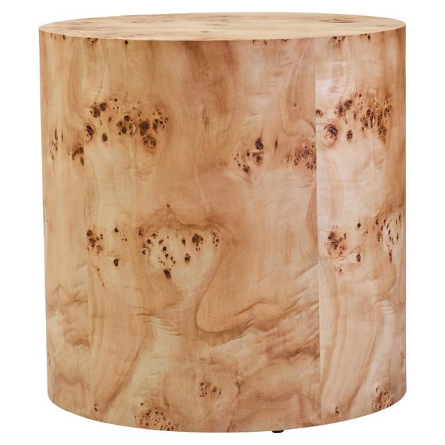 Premier Housewares Mota Burl Wood Design Round Side Table