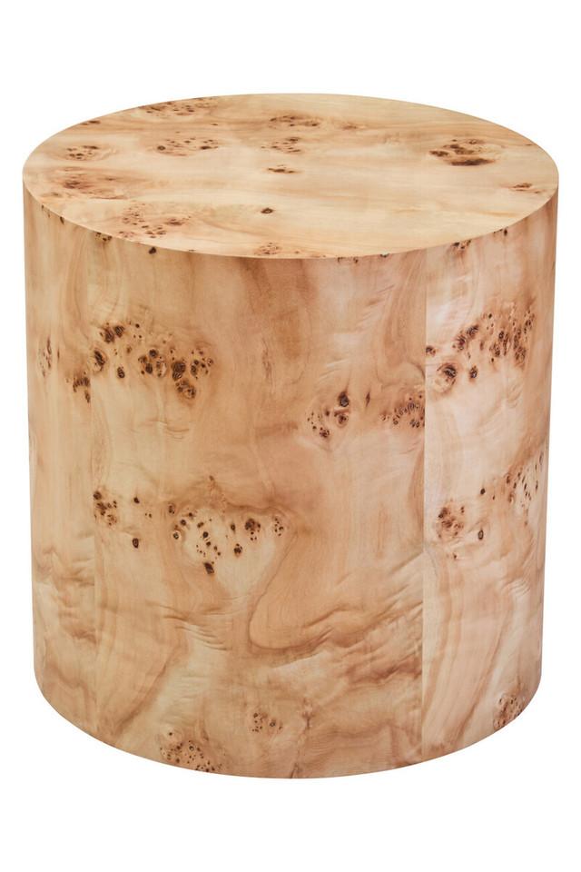 premier housewares Mota Burl Wood Design Round Side Table