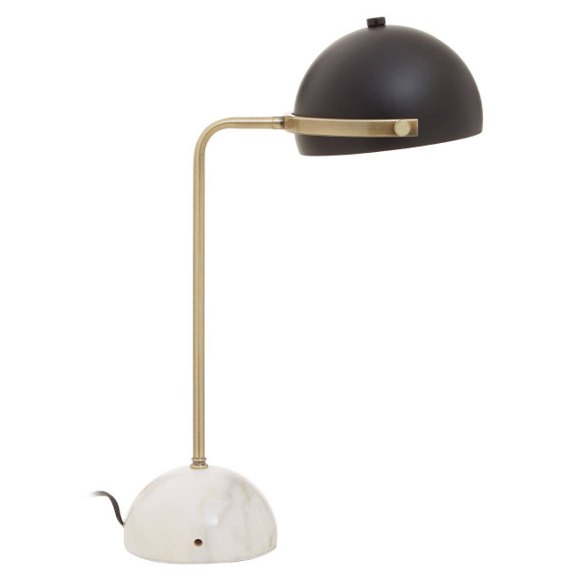 Premier Housewares Murdoch Brass Finish Table Lamp With Marble Base