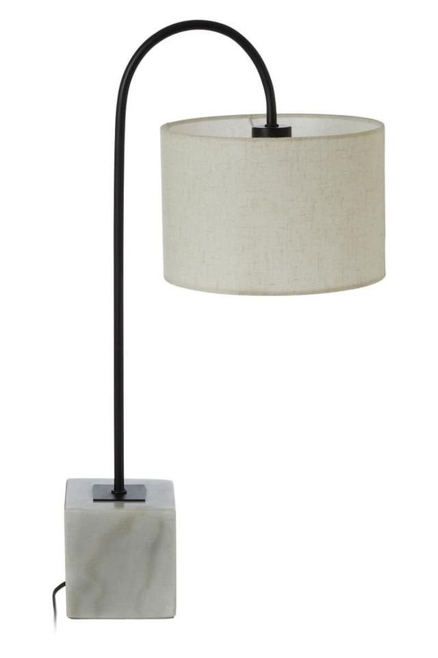 premier housewares Murdoch Curved Table Lamp with Marble Base