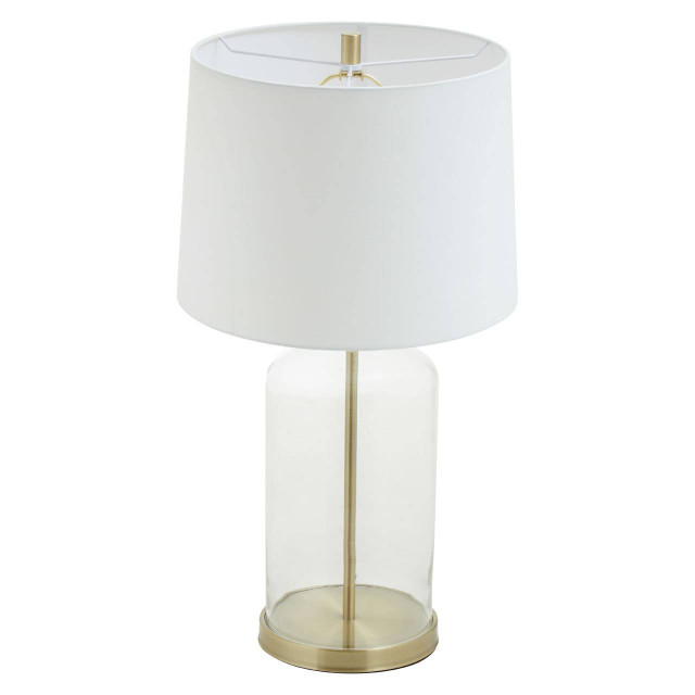 Premier Housewares Nadia White Fabric Shade Table Lamp