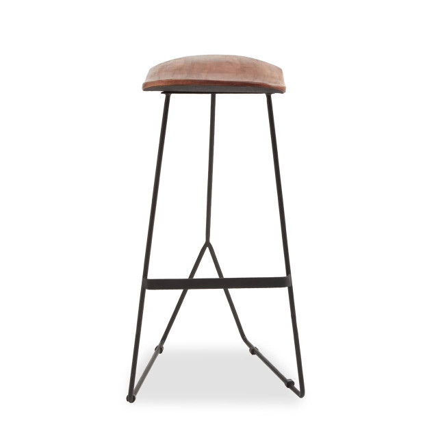 premier housewares Nandri Acacia Wood with Black Frame Bar Stool