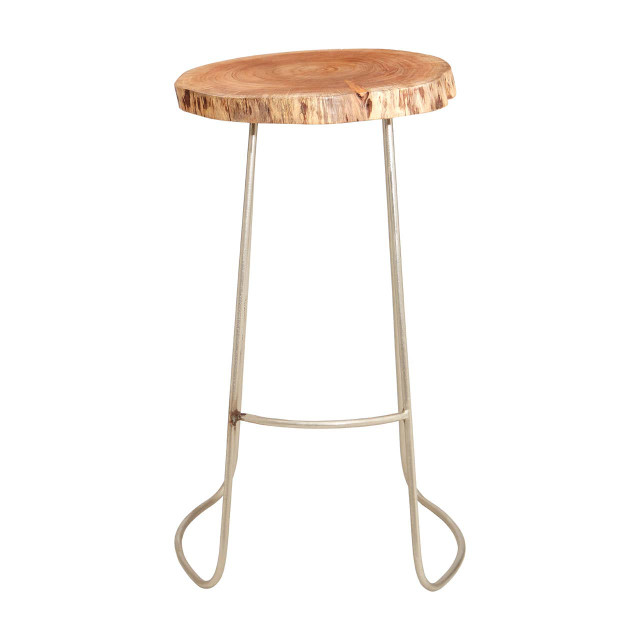 premier housewares Nandri Round Acacia Wood Bar Stool