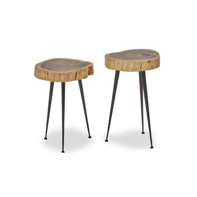 Premier Housewares Nandri Set Of 2 Acacia Wood Side Tables