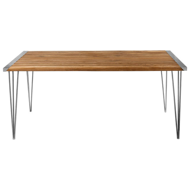 Premier Housewares Nandri Slatted Teak Wood Dining Table