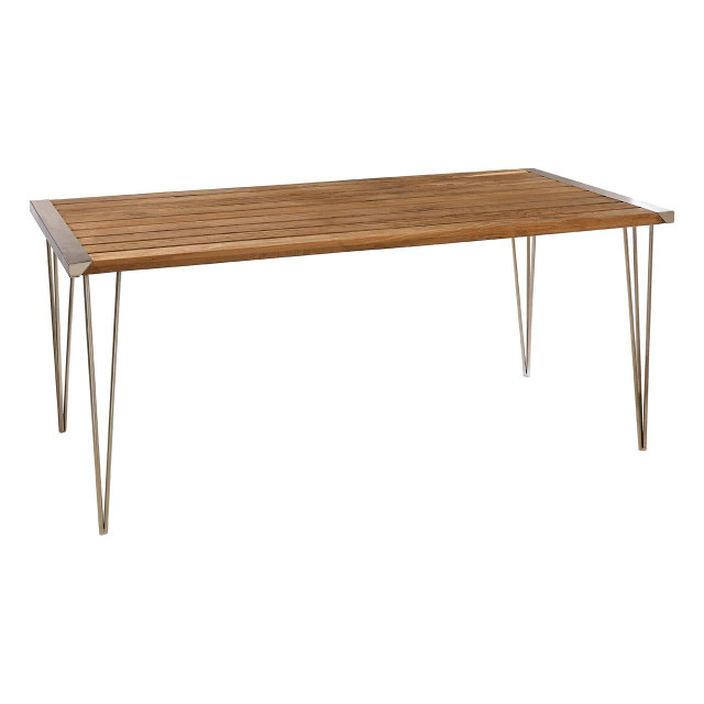 Premier Housewares Nandri Slatted Teak Wood Dining Table