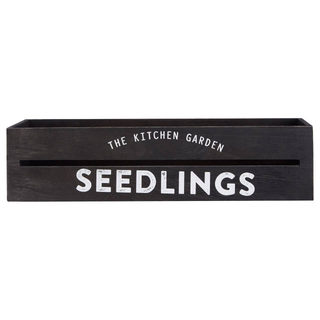 Premier Housewares Naresso Black Wood Planter And Herb Crate
