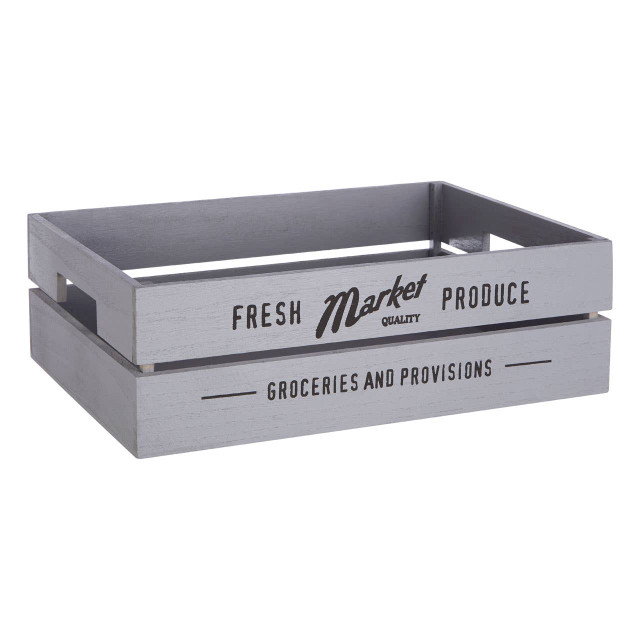 Premier Housewares Naresso Grey Wood Set Of 3 Provision Crates