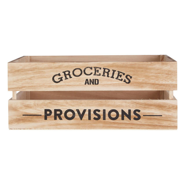 Premier Housewares Naresso Natural Wood Groceries And Provisions Crate