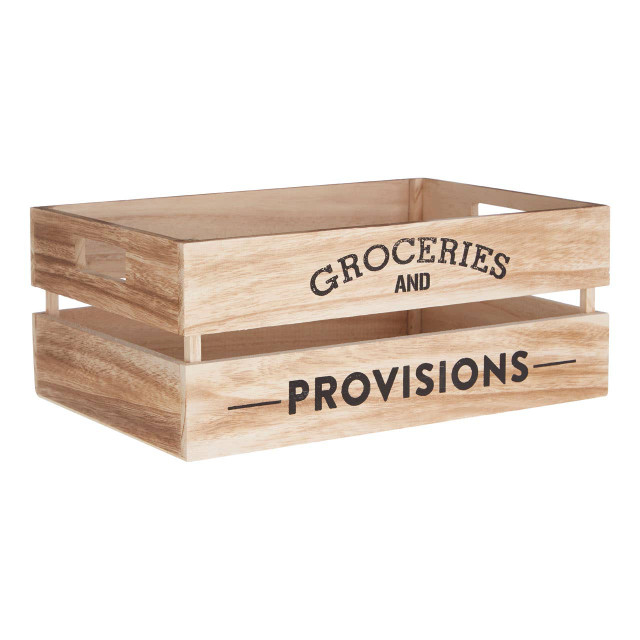 Premier Housewares Naresso Natural Wood Groceries And Provisions Crate