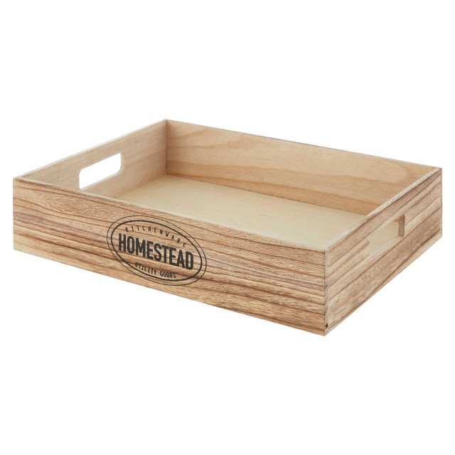 Premier Housewares Naresso Natural Wood Homestead Storage Crate