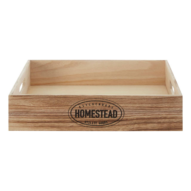 Premier Housewares Naresso Natural Wood Homestead Storage Crate