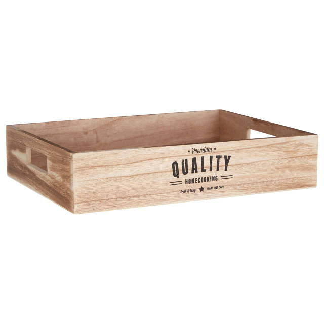 Premier Housewares Naresso Natural Wood Premium Quality Storage Crate