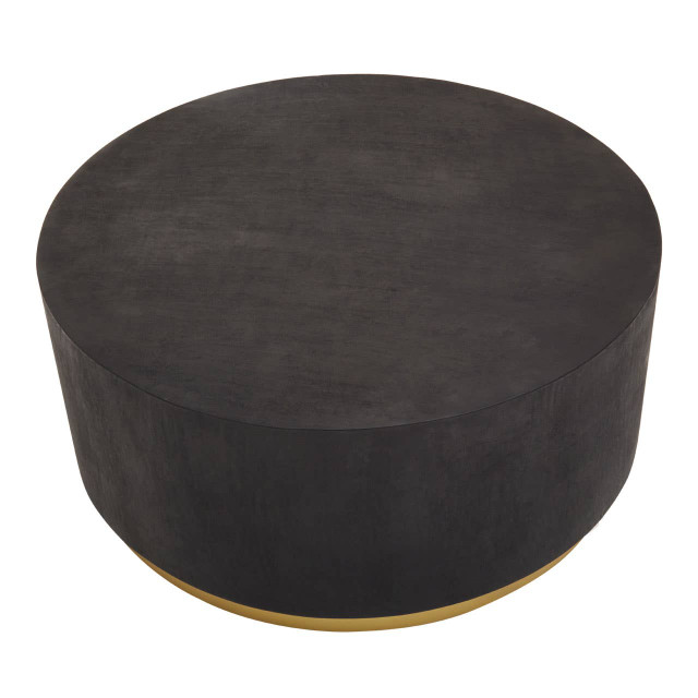 Premier Housewares Naro Black And Gold Concrete Look Coffee Table