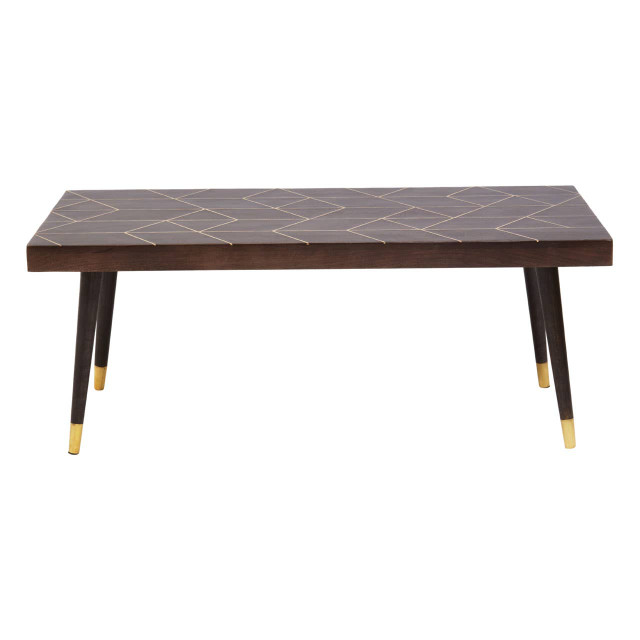 Premier Housewares Naro Mango Wood And Gold Finishing Coffee Table