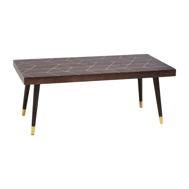 Premier Housewares Naro Mango Wood And Gold Finishing Coffee Table