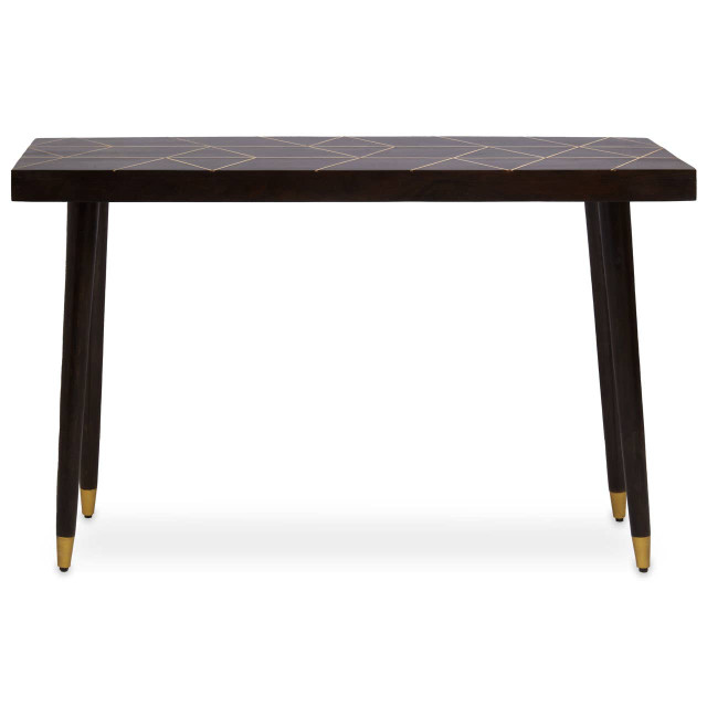 Premier Housewares Naro Mango Wood And Gold Finishing Console Table