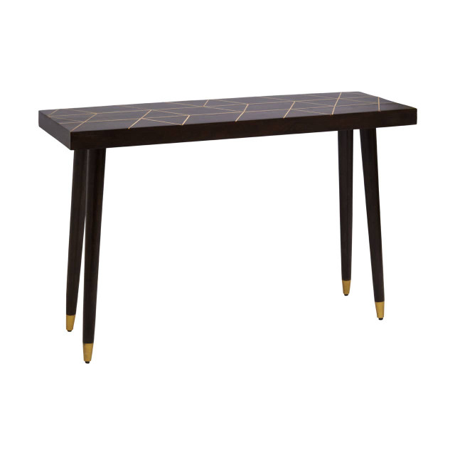 Premier Housewares Naro Mango Wood And Gold Finishing Console Table