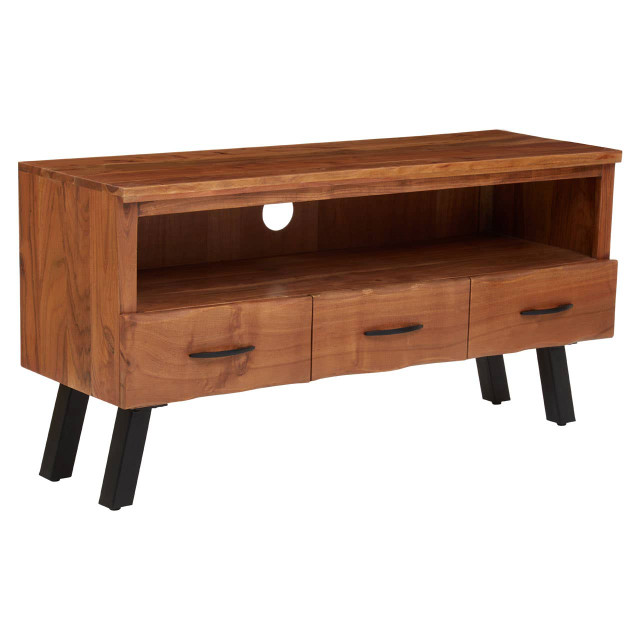 Premier Housewares Nashik Three Drawer Acacia Media Unit