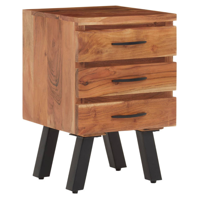 Premier Housewares Nashik Three Drawer Acacia Side Table