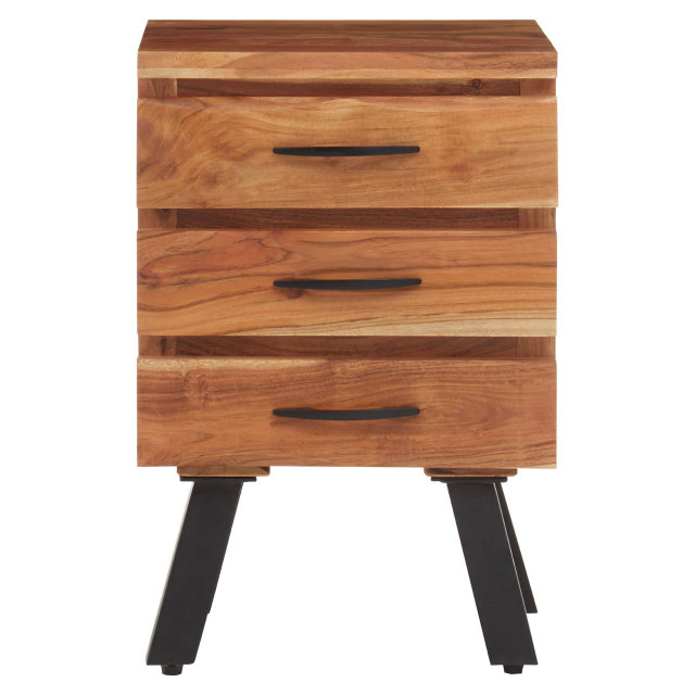 premier housewares Nashik Three Drawer Acacia Side Table