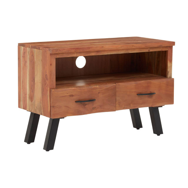 Premier Housewares Nashik Two Drawer Acacia Media Unit