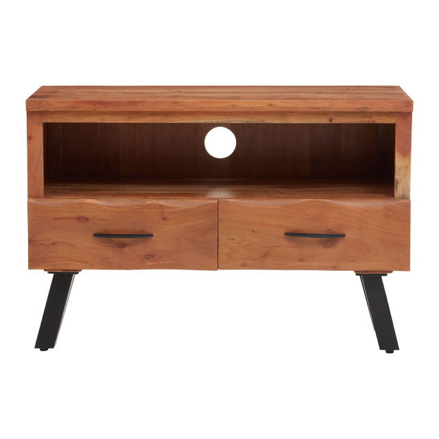 premier housewares Nashik Two Drawer Acacia Media Unit