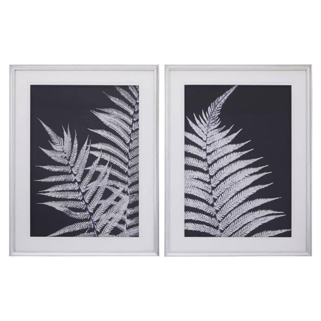 Premier Housewares Nason Set Of Two Leaf Print Wall Art
