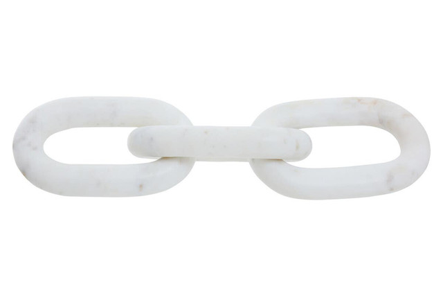 premier housewares Nason White Marble Three Link Chain Sculpture