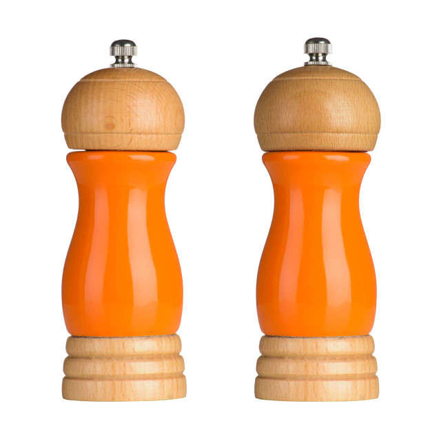 Premier Housewares Natural Origins Orange Hi Gloss Salt And Pepper Mill Set