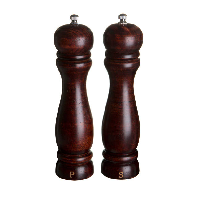 Premier Housewares Natural Origins Rubberwood Salt And Pepper Mill Set