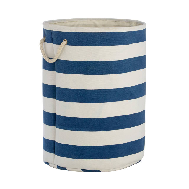 Premier Housewares Nautical Blue And White Stripes Laundry Hamper