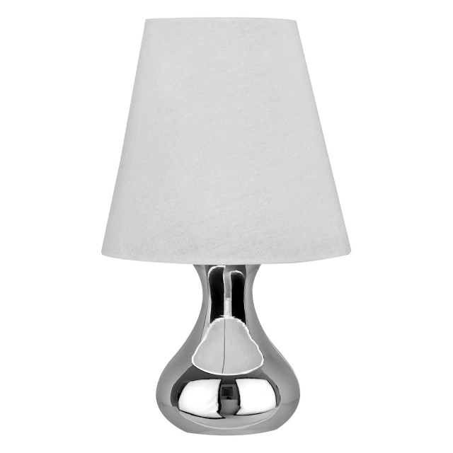 Premier Housewares Nell Chrome Table Lamp With EU Plug